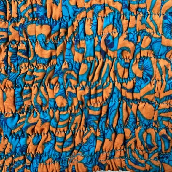 NWT Raga Bonfire Haze Bandeau Bando Smocked Strapless Tube Top Floral Paisley XS - Picture 7 of 11